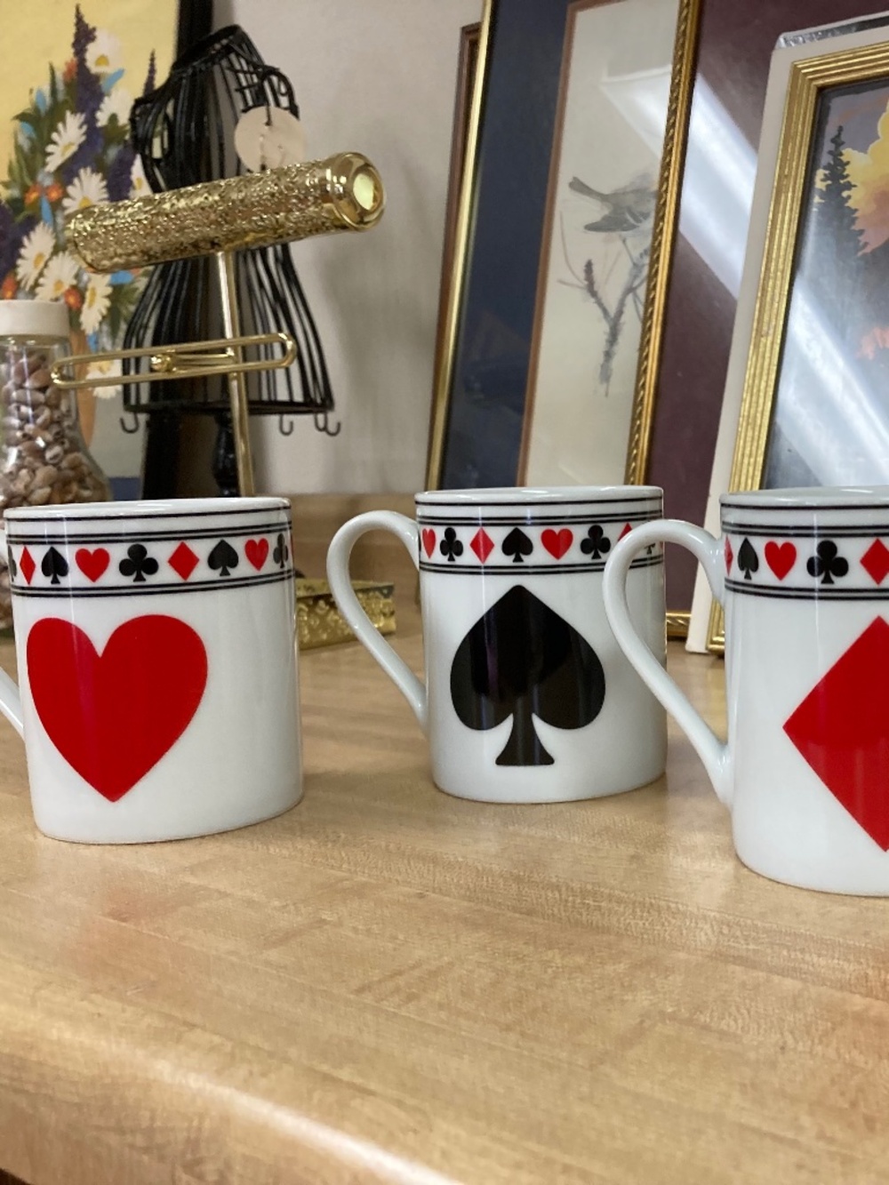 Set of Godinger Playing Card Suits Porcelain Mugs